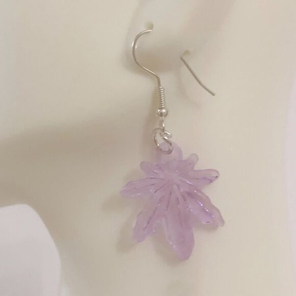 Weed Leaf Statement Earrings - Picture 1 of 2